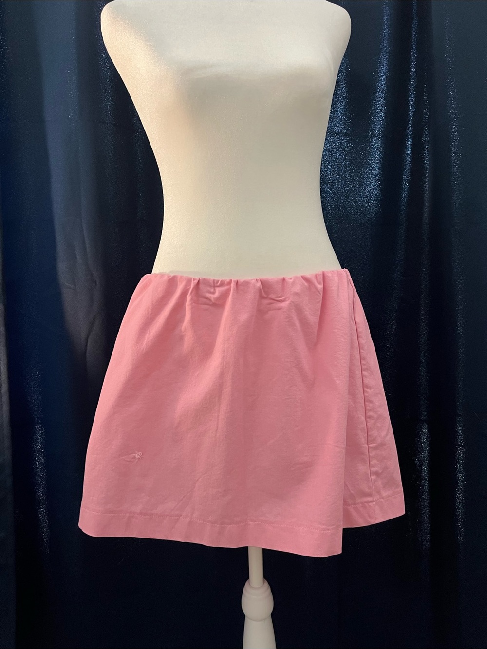 UPink Linen Blend Mini Skirt Elastic Waist Gathered Coquette Balletcore Womens - Picture 1 of 5
